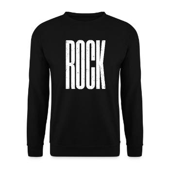 Rock Bold Distressed Typografie - Unisex Pullover - Schwarz - Vorne - Alina (178cm) & Michal (187cm)