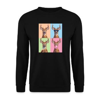 Rehe Reh - Unisex Pullover - Schwarz - Vorne - Alina (178cm) & Michal (187cm)