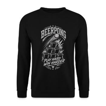 Beer Pong - Unisex Pullover - Schwarz - Vorne - Alina (178cm) & Michal (187cm)