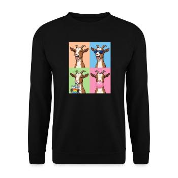 Ziegen Ziege - Unisex Pullover - Schwarz - Vorne - Alina (178cm) & Michal (187cm)