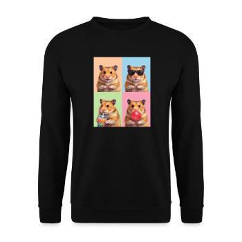 Hamsters Hamster - Unisex Pullover - Schwarz - Vorne - Alina (178cm) & Michal (187cm)