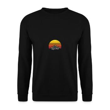 Longs Peak Colorado Sunset Wandern - Unisex Pullover - Schwarz - Vorne - Alina (178cm) & Michal (187cm)