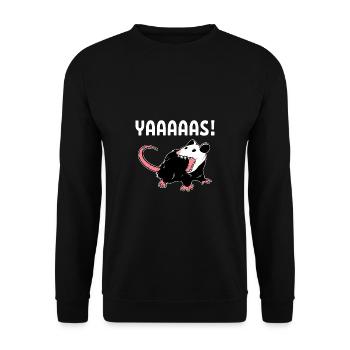 Yaaaaas Opossum Lover Gift - Unisex Sweatshirt - black - Front - Alina (178cm) & Michal (187cm)