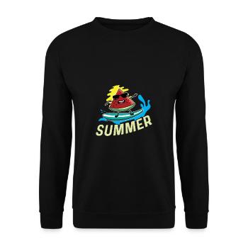 Surfeur -Watermelon Surfer ou Nageur Geschen - Sweat-shirt Unisexe - noir - Devant - Alina (178cm) & Michal (187cm)