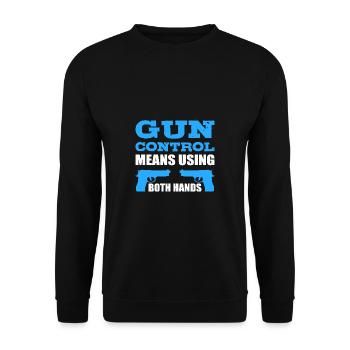 Avec les deux mains, utilisez du poison de policier - Sweat-shirt Unisexe - noir - Devant - Alina (178cm) & Michal (187cm)