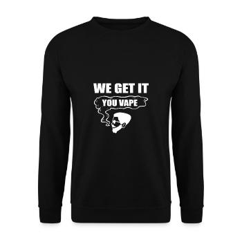 You vape Heavy Smoker Gift - Unisex Sweatshirt - black - Front - Alina (178cm) & Michal (187cm)