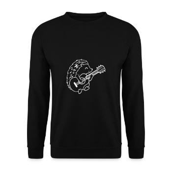 Hedgehog joue guitare guitariste cadeau - Sweat-shirt Unisexe - noir - Devant - Alina (178cm) & Michal (187cm)