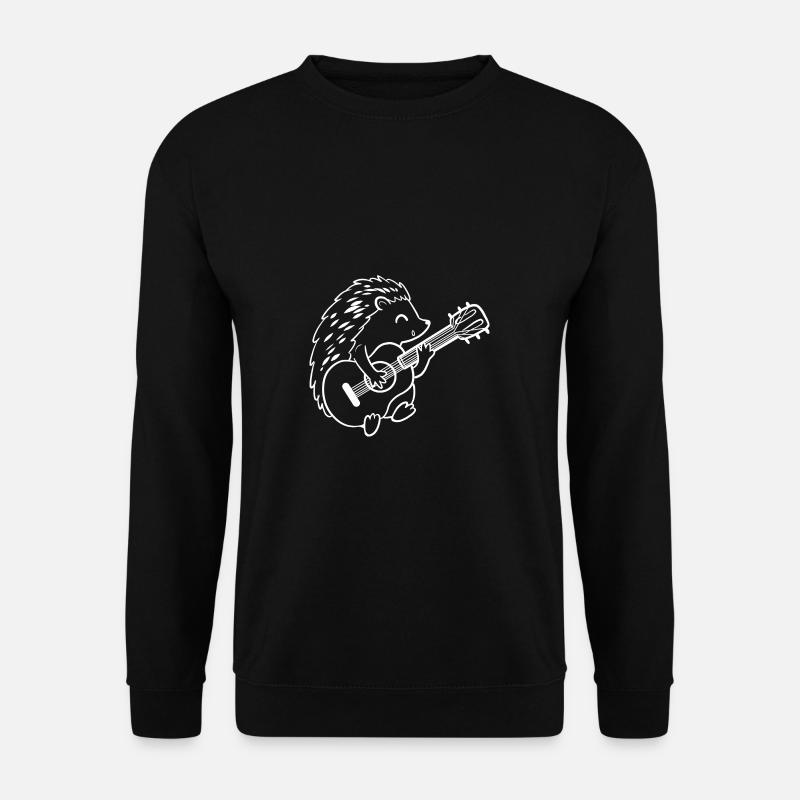 Igel spielt Gitarre Gitarrist Geschenk - Unisex Pullover - Schwarz