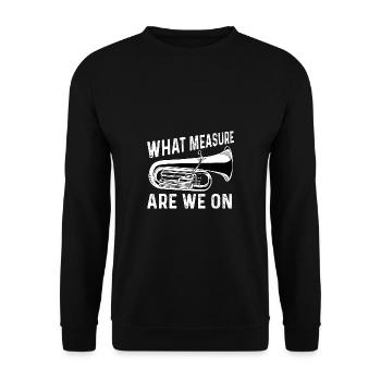 Quelle mesure le cadeau des membres de l’orchestre - Sweat-shirt Unisexe - noir - Devant - Alina (178cm) & Michal (187cm)