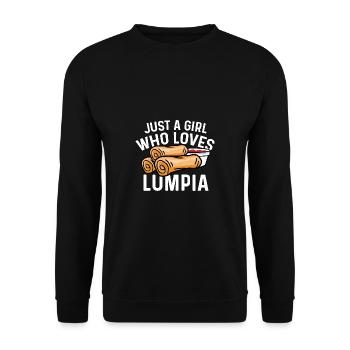Mädchen liebt Lumpia Essensliebhaber Geschenk - Unisex Pullover - Schwarz - Vorne - Alina (178cm) & Michal (187cm)