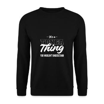 Un cadeau de personne patriotique Tonga Thing - Sweat-shirt Unisexe - noir - Devant - Alina (178cm) & Michal (187cm)