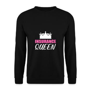 Insurance Queen Insurer Gift - Unisex Sweatshirt - black - Front - Alina (178cm) & Michal (187cm)