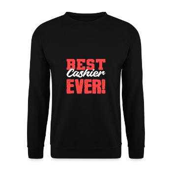 Beste Kassiererin aller Zeiten Fleißiger Kassierer - Unisex Pullover - Schwarz - Vorne - Alina (178cm) & Michal (187cm)