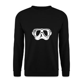 Simple Diving Goggles Logo Style - Unisex Sweatshirt - black - Front - Alina (178cm) & Michal (187cm)