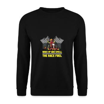 Racing Fuel Professional Racing Driver Gift - Unisex Sweatshirt - black - Front - Alina (178cm) & Michal (187cm)