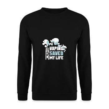 Sauvé ma vie Cadeau de propriétaire de magasin de vape - Sweat-shirt Unisexe - noir - Devant - Alina (178cm) & Michal (187cm)