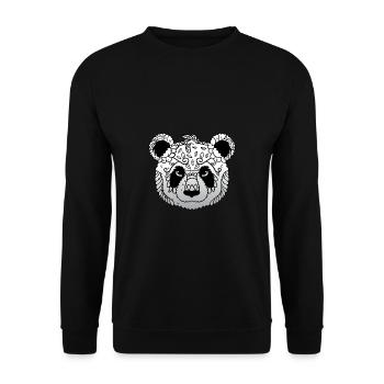 Mandala Panda Painter Gift - Unisex Sweatshirt - black - Front - Alina (178cm) & Michal (187cm)