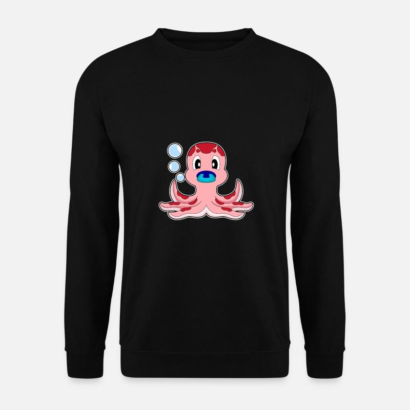 Octopus Baby Pacifier - Unisex Sweatshirt - black