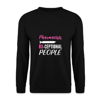Rx-tezeptionale Leute Hervorragender Arbeiter Gesc - Unisex Pullover - Schwarz - Vorne - Alina (178cm) & Michal (187cm)