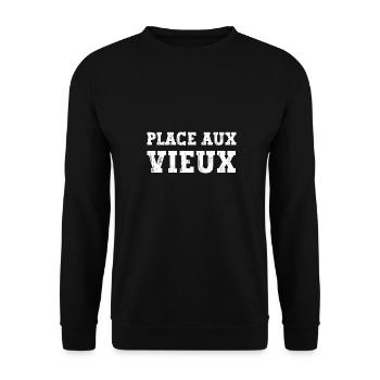 place aux vieux - Sweat-shirt Unisexe - noir - Devant - Alina (178cm) & Michal (187cm)