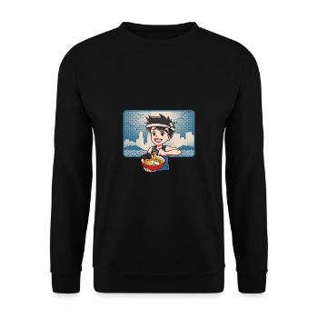 Anime Manga Kawaii Young Japan Ramen Food - Unisex Sweatshirt - black - Front - Alina (178cm) & Michal (187cm)