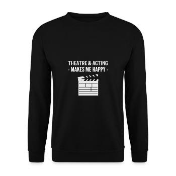 Theater & Drama Theater Actor Gift - Unisex Sweatshirt - black - Front - Alina (178cm) & Michal (187cm)