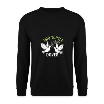 Two Turtle Dove Christmas cute birds great - Unisex Sweatshirt - black - Front - Alina (178cm) & Michal (187cm)