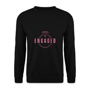 Engaged Engagement Fiance Fiancee Marriage Proposal Fiancee Fiance - Unisex Sweatshirt - black - Front - Alina (178cm) & Michal (187cm)
