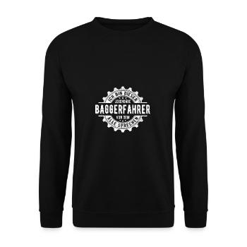 Baggerfahrer - Unisex Pullover - Schwarz - Vorne - Alina (178cm) & Michal (187cm)