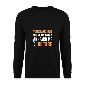Voix off Voiceover Artiste Cadeau - Sweat-shirt Unisexe - noir - Devant - Alina (178cm) & Michal (187cm)