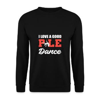 Good Pole Dance Pole Dancer -Enthusiast Gift - Unisex Sweatshirt - black - Front - Alina (178cm) & Michal (187cm)