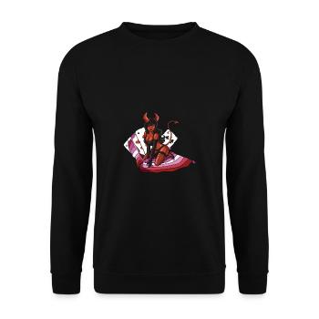 Lesben Cool Teufel Frauen Farben Von Lesben Flagge - Unisex Pullover - Schwarz - Vorne - Alina (178cm) & Michal (187cm)