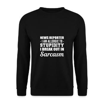 Allergic to stupidity. Sarcastic Person Ges - Unisex Sweatshirt - black - Front - Alina (178cm) & Michal (187cm)