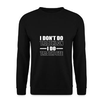 Ich mache Triathlet Athlet Gift - Unisex Pullover - Schwarz - Vorne - Alina (178cm) & Michal (187cm)