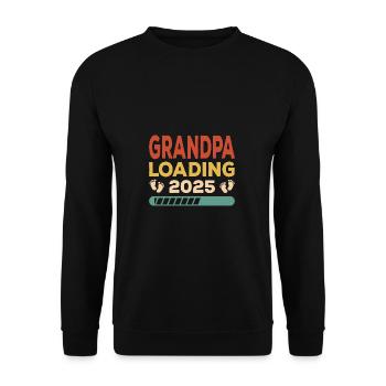 Granpa Loading 2025 Großvater Opa Großpapa - Unisex Pullover - Schwarz - Vorne - Alina (178cm) & Michal (187cm)