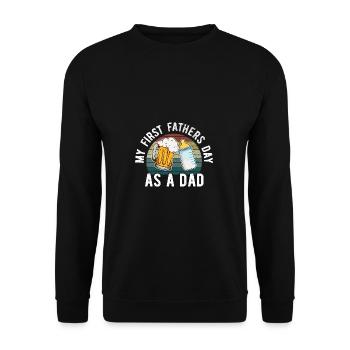 1st Father's Day as Dad Daddy Dads Beer Beer Drinker - Unisex Sweatshirt - black - Front - Alina (178cm) & Michal (187cm)