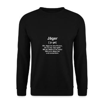Jäger Jagd - Unisex Pullover - Schwarz - Vorne - Alina (178cm) & Michal (187cm)