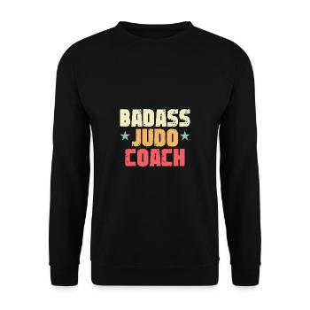 Badass Judo -Trainer Kampfsporttrainer Geschenk - Unisex Pullover - Schwarz - Vorne - Alina (178cm) & Michal (187cm)
