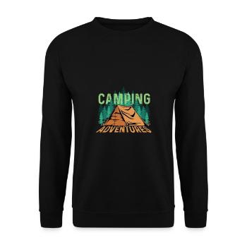 Camping -Aventure Naturperson Cadeau - Sweat-shirt Unisexe - noir - Devant - Alina (178cm) & Michal (187cm)