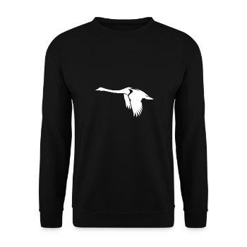 Élégant cygne volant sur de grandes ailes - Sweat-shirt Unisexe - noir - Devant - Alina (178cm) & Michal (187cm)