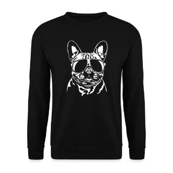 FRENCH BULLDOG cool Wilsigns dog dogs - Unisex Sweatshirt - black - Front - Alina (178cm) & Michal (187cm)