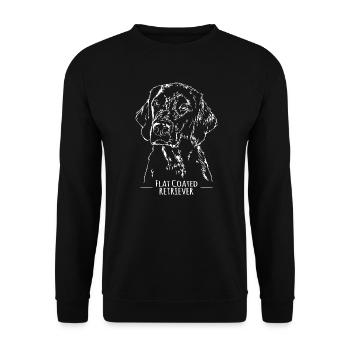 FLAT COATED RETRIEVER chien canin chien de chasse Wilsigns - Sweat-shirt Unisexe - noir - Devant - Alina (178cm) & Michal (187cm)