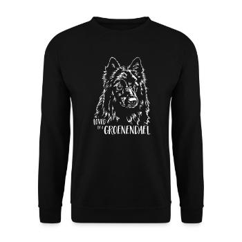 Aimé par un chien Groenendael disant Wilsigns - Sweat-shirt Unisexe - noir - Devant - Alina (178cm) & Michal (187cm)