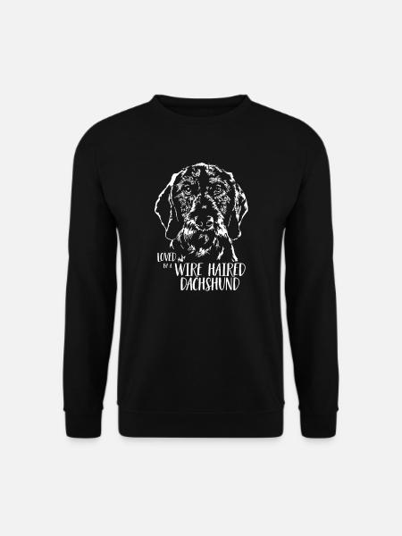 Loved by a Wire Haired Dachshund Hunde Wilsigns - Unisex Pullover - Schwarz