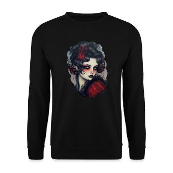 Goth Girl Gothique Rouge Noir Mystique Horreur - Sweat-shirt Unisexe - noir - Devant - Alina (178cm) & Michal (187cm)