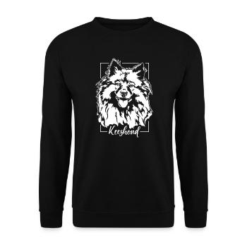 Keeshond Portrait de chien Chiens Wilsigns - Sweat-shirt Unisexe - noir - Devant - Alina (178cm) & Michal (187cm)