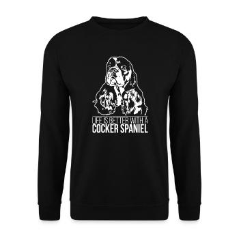 American Cocker Spaniel Life est meilleure Wilsigns - Sweat-shirt Unisexe - noir - Devant - Alina (178cm) & Michal (187cm)