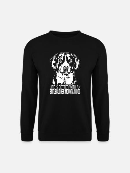 Entlebucher Mountain Dog life is better Hunde - Unisex Pullover - Schwarz