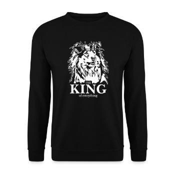 Longhair Collie King of everything Dogs Wilsigns - Unisex Sweatshirt - black - Front - Alina (178cm) & Michal (187cm)