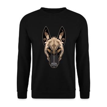 Attention Malinois Dog - Unisex Sweatshirt - black - Front - Alina (178cm) & Michal (187cm)